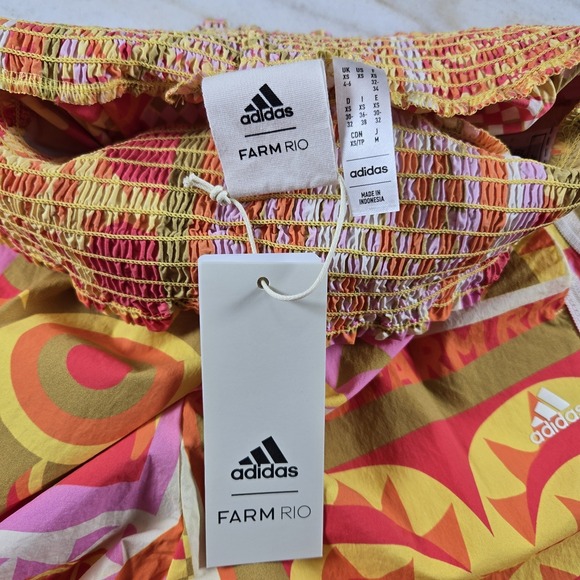 NEW Adidas x Farm Rio 3 Stripe Track Wide Leg Active Pants Geometric Women XS - Picture 8 of 13